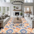 thumbnail image 3 of 8'x10' Area Rugs, Orange Blue Indoor Outdoor Area Rug for Living Room Bedroom, Modern Tie Dyeing Contemporary Abstract Art Washable Bathroom Rugs Kitchen Floor Carpet Mats Home Decor Aesthetic, 3 of 8