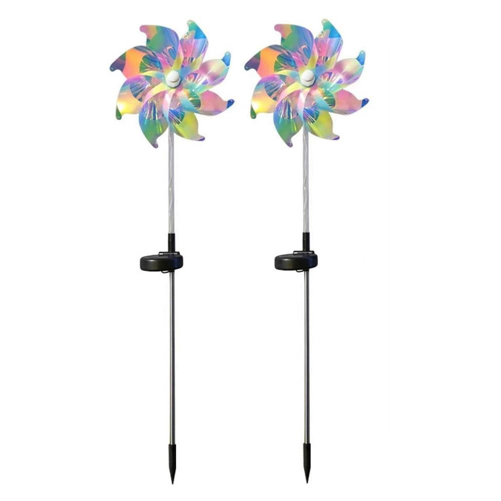 Solar Wind Spinner for Yard and Garden, 31 Inch Large Metal Wind Sculptures with 4-Tier Blades and LED Light, 360 Rotating Outdoor Decor for Patio Lawn Art