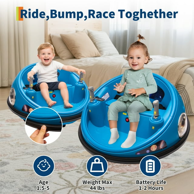 Kojooin Ride On Electric Bumper Car for Kids, 12V 360 Degree Spin Ride On Car with Remote Control
