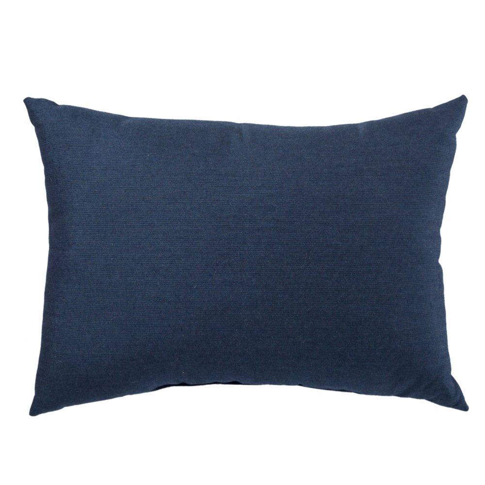 18" Navy Blue Solid Outdoor Patio Rectangular Throw Pillow
