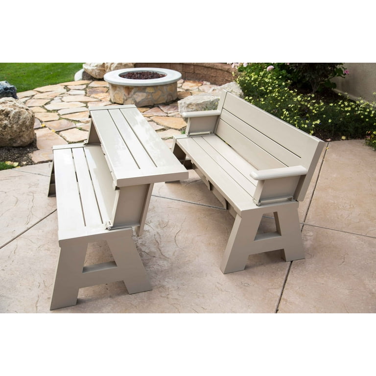 Plastic convertible bench picnic table sales