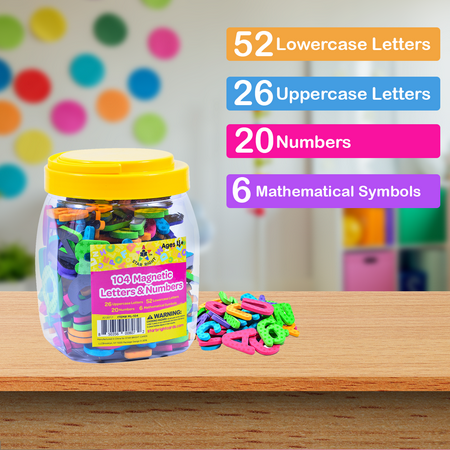 Star Right Magnetic Numbers and Letters (104 Pieces)