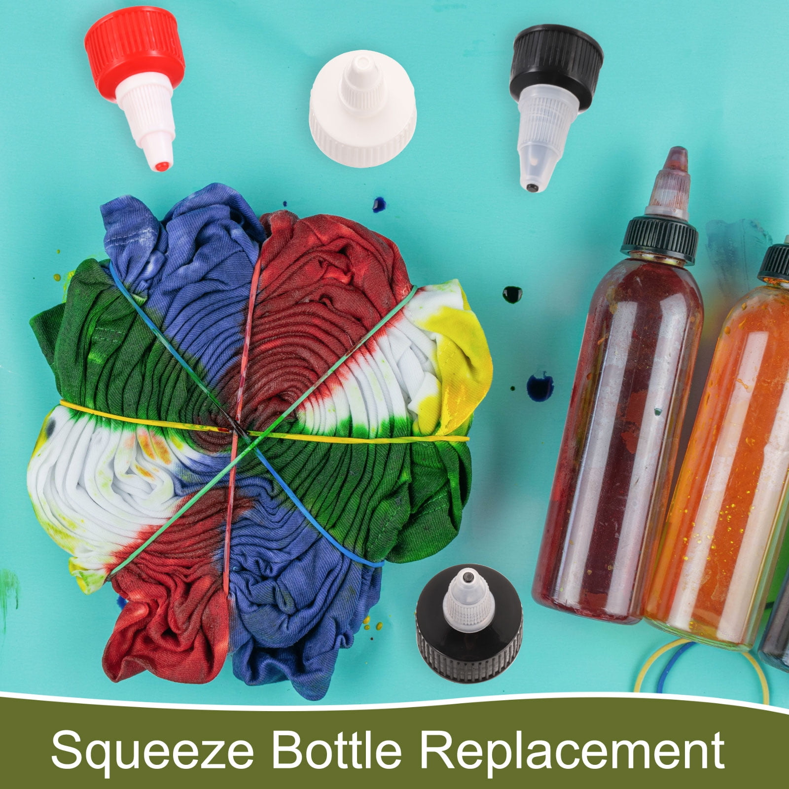 Unique Bargains Twist Top Caps for Squeeze Bottles Glue Crafting Black