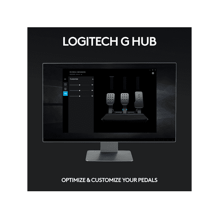 Logitech - PRO Racing Simulator Pedals with 100kg Load Cell Brake - Black
