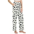 thumbnail image 2 of Dailycode Women's Pajama Pants Wide Leg Lounge Pj Bottoms With Pockets Cute Cat Silhouettes, 2 of 7