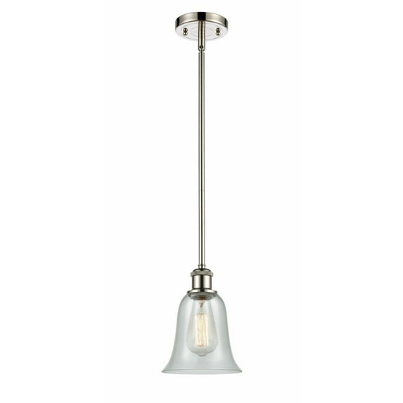 516-1S-PN-G2812-Innovations Lighting-Hanover-1 Light Pendant in Industrial Style-6.25 Inches Wide by 12 Inches High Polished Nickel Finish with