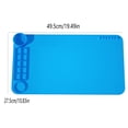 thumbnail image 7 of Silicone Craft Mat, Silicone Painting Mat with Cup Holders and Spill-Proof Rim, Waterproof Art Mat for Painting, 19.7x10.8 Inch Large Art Pad, Blue, 7 of 7