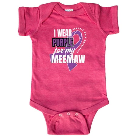 

Inktastic Chronic Pain I Wear Purple For My Meemaw Gift Baby Boy or Baby Girl Bodysuit