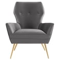 thumbnail image 2 of Modway Renata Button Tufted Performance Velvet Armchair, Gray, 2 of 8