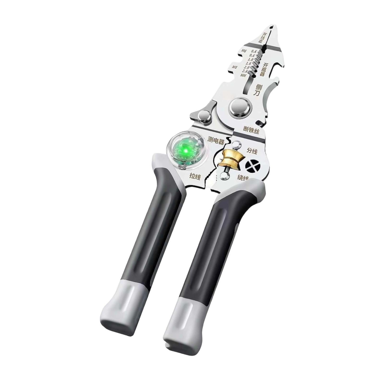 YWMJZEU Wire Stripper Crimper Pliers Voltage Detector Professional Multipurpose Crafting
