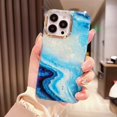 thumbnail image 1 of Funda de teléfono con patrón de mármol de lujo para iPhone 11, 12, 13, 14, 15, 16 Pro Max, suave y a prueba de golpes, 1 of 8