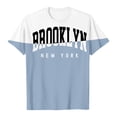 thumbnail image 4 of Brooklyn New York Letter Graphic Tees for Men 2026 Summer Casual Short Sleeve Crewneck Color Block T Shirts, 4 of 5