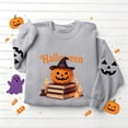 thumbnail image 6 of ZGRBOU Sweatshirts for Women Cute Ghost Reading Books Print Shirts Fall Crew Neck Long Sleeve Pullover Tops 2026, 6 of 6