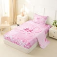 thumbnail image 2 of Erosebridal Girls Pink Bowtie Twin Sheet Sets For Kids,3D Cartoon Letter R Monogram Bedding 3 Pieces, 2 of 6