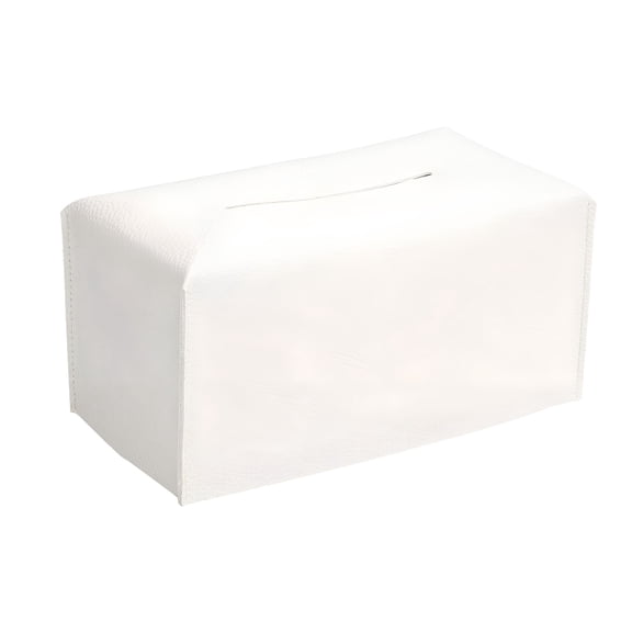 XIBUFE 2026 New High-End Fashion Pu Leather Tissue Box Holder White Covers Rectangular Shaped Boxes Home Office Car Tissue Box Cover Decorative Container