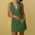 thumbnail image 2 of 2025 Summer Dress for Women Casual Sleeveless Beach Tshirt Sundress Slim V Neck Tank Dress for Work Office, 2 of 6