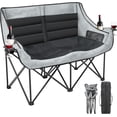 thumbnail image 2 of Outdoor Double Camping Chair Oversized Loveseat Camping Couch Folding Camping Chairs for Adults with Cup & Wine Glass Holder, Portable Double Chair for Camp Lawn Picnic, Support 600LBS, 2 of 8