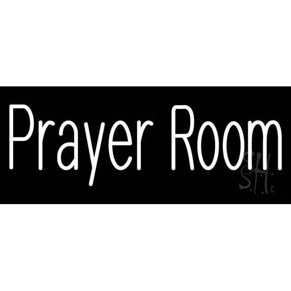 Prayer Room LED Neon Sign 10" Tall x 24" Wide - inches Black Square Cut Acrylic Backing, with Dimmer - Premium built indoor Sign for Home décor, Event, Religious place, Store interior, Office.