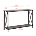 thumbnail image 3 of GZXS 43.3 Inch Console Table, 2-Tier Entryway Table with Open Shelf, Narrow Sofa Table with Metal Frame for Foyer, Hallway, Corridor, Living Room, Black, 3 of 6