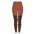 thumbnail image 3 of Feancey High Waisted Yoga Pants for Women Halloween Striped Leggings Holiday Casual Tummy Control Workout Tights Seamless Scrunch Butt Leggings Wine 3XL, 3 of 10