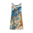 thumbnail image 5 of Viikei Womens Summer Dresses under $10,Summer Dresses for Girls,Women's Sleeveless Round Neck Printed Casual Daily Beach Medium Style Dress Blue L, 5 of 5