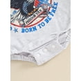 thumbnail image 6 of Argulvti Infant Baby 4th of July Romper Cotton Letter Eagle Print Round Neck Short Sleeve Leisure Bodysuit, 6 of 7