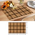 thumbnail image 6 of Brown Checkered Placemats Set of 6 Modern Farmhouse Brwon Buffalo Plaid Place Mats Indoor Wipeable Table Mats Washable Cloth Dining Table Placemats for Kitchen Holiday Party Home Decor 13x19 Inch, 6 of 9