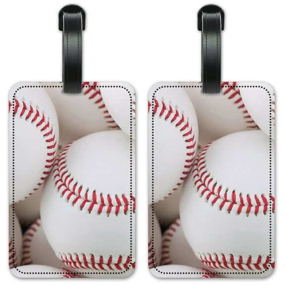 New Baseballs - Luggage ID Tags / Suitcase Identification Cards - Set of 2