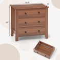 thumbnail image 3 of Costway Commode 2 Pcs à 3 Tiroirs avec Poignées Pratiques Rails de Glissement Fluides Table d'Appoint Noyer, 3 of 9