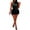 Black, variant on 2Pcs Women 2 Piece Outfits Clubwear One Shoulder Metallic Bodysuit Top Night Party Club Mini Skirt Set Bodycon Dresses for Women, Fringe Mini Dress Hot Pink Mardi Gras