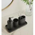 thumbnail image 6 of Brooklyn Loom Eli 100% Ceramic  4 Piece Bath Accessory Set in Bronze, All Season, Adult Size, OEKO-TEX Certified, 6 of 9