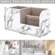 thumbnail image 3 of Desktop Organizer, Multifunctional Pen Holder, Stylish PU Leather Desk Stand for Stationery Storage Box, Business Cards, Pens, Mobile Phoneswhite, 3 of 5