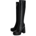 thumbnail image 3 of The Chunky heel Boot: Women's Knee-High Platform Boot with a Square Toe & Easy wear, 3 of 7
