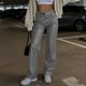 thumbnail image 1 of Pincandy Women's Solid Color Casual Pants with Leather-Look Buttons - Elastic Waist, Zipper Fly, Loose Wide Leg Fit with Pockets, Stylish Addition to Your Wardrobe, 1 of 7