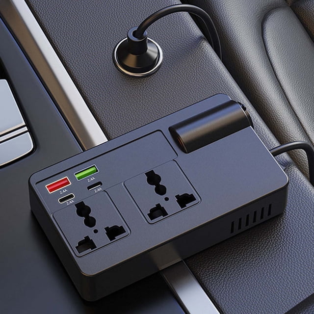 Car Truck Inverter 12v-24v To 220v With Smart Chip Fast Charging USB Ports And Portable Car Charger Adapter For Laptops