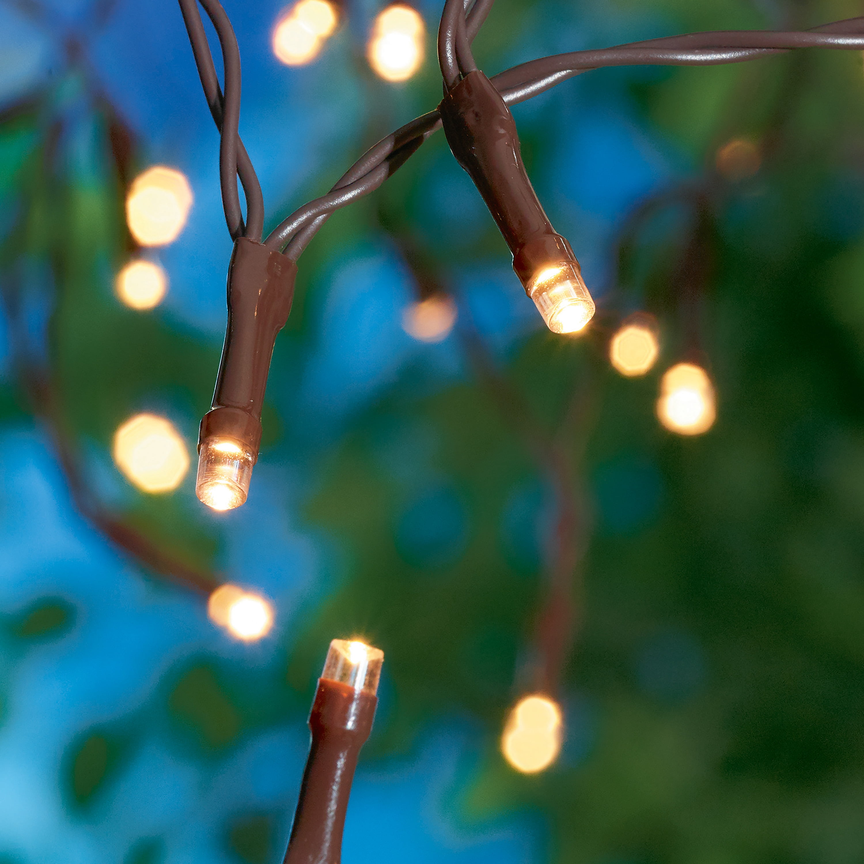(2 pack) Mainstays 50-Count Warm White LED Solar-Powered Mini Outdoor String Lights