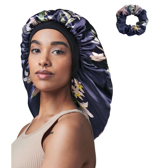 Awefeel Gorro Largo de satén para Cabello Largo Gorro de Dormir Grande para Mujer