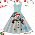 thumbnail image 2 of TJAZFJPA Robes de Fête pour Femmes Soirée Femmes Noël Sans Manches Longueur Genou Rétro Ligne A Évasée Swing Formelle Bal Robe de Fête Robe Rouge pour Femmes Robe Ligne A, 2 of 4