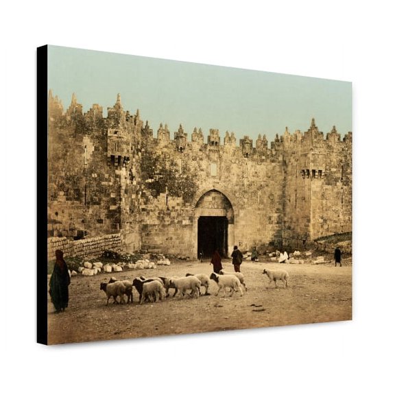 Canvas Print: The Damascus Gate, Jerusalem, Holy Land, circa 1890