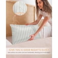 thumbnail image 5 of Sage Green Striped Pillow Cases Standard Size Set of 2, Smooth Satin Pillowcase for Hair and Skin, Sage Green White Stripes Farmhouse Decorative Cooling Bed Pillow Covers with Zipper, 20x26 Inches, 5 of 5