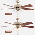 thumbnail image 6 of Ceiling Fans with Lights, Pull Chain Control, Reversible AC Motor, Walnut/Silver Reversible Blades, Flush Mount and Downrod Mount, Vintage Ceiling Fan for Bedroom Living Room(52-Inch), 6 of 8