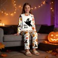 thumbnail image 7 of Family Matching Pajamas Halloween Pumpkin Print Long Sleeve Crewneck Tops and Pant Set for Kids/Baby 2 Pcs Sleepwear - Kids, 7 of 7