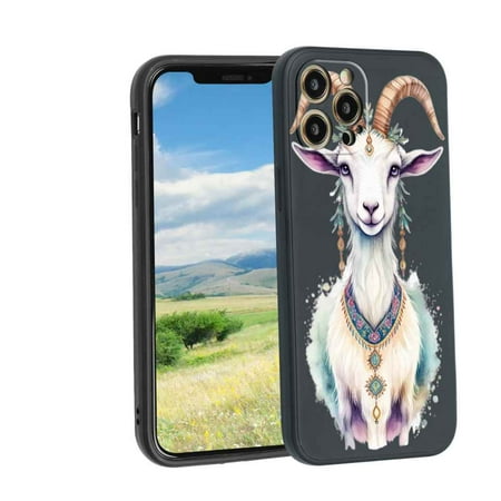 a-cute-boho-Goat-221 phone case for iPhone 12 Pro Max for Women Men Gifts,Flexible Painting silicone Anti-Scratch Protective Phone Cover