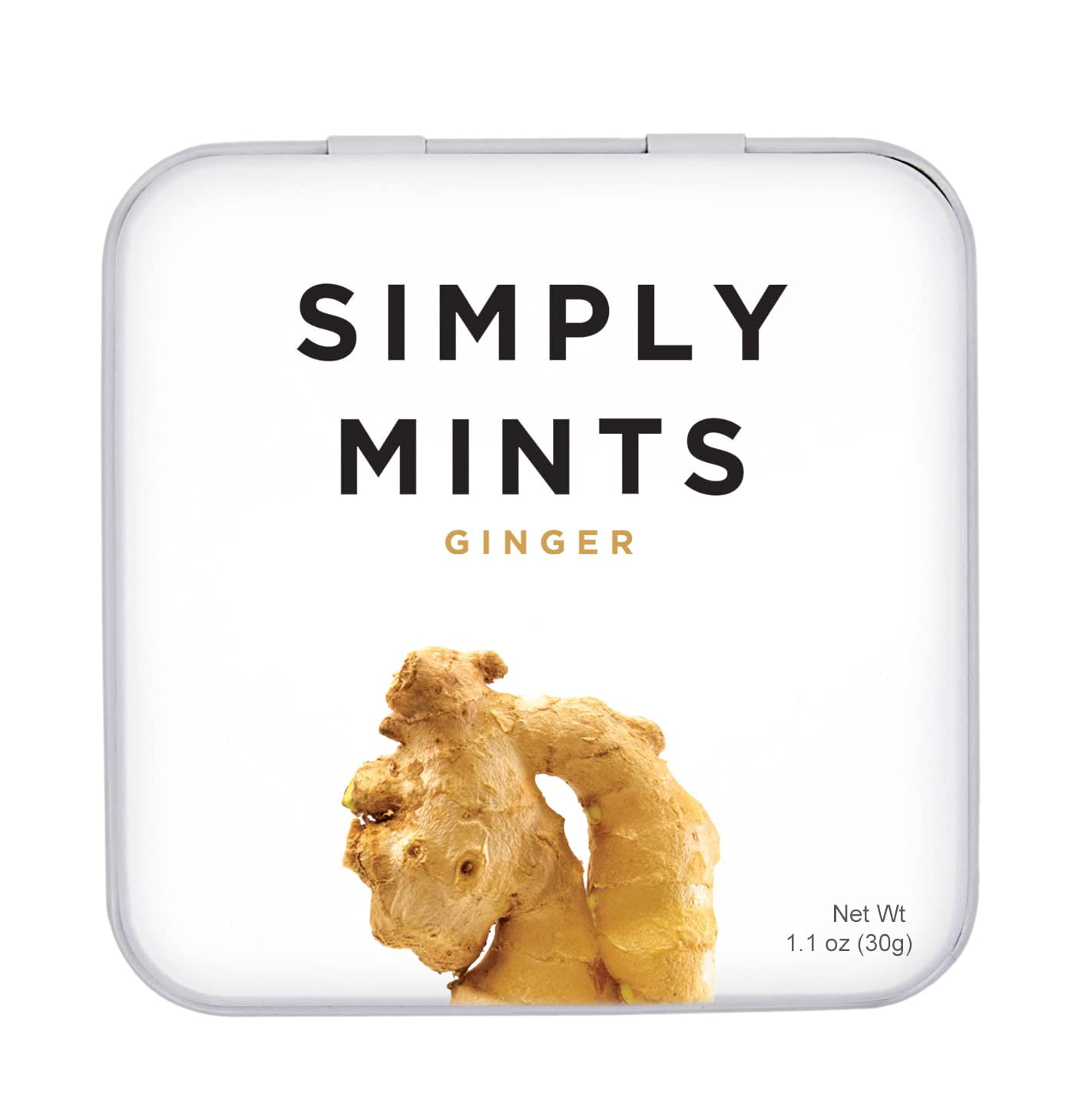 Simply Gum Natural Breath Mints Ginger -- 30 Mints Pack of 4