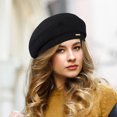 thumbnail image 3 of 2 uds boina sombrero mujer boina francesa sombrero boina de moda sombrero de boina de punto al aire libre, 3 of 6