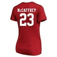 thumbnail image 3 of Women's Christian McCaffrey Scarlet San Francisco 49ers Plus Size Fair Catch Name & Number Scoop Neck T-Shirt, 3 of 3