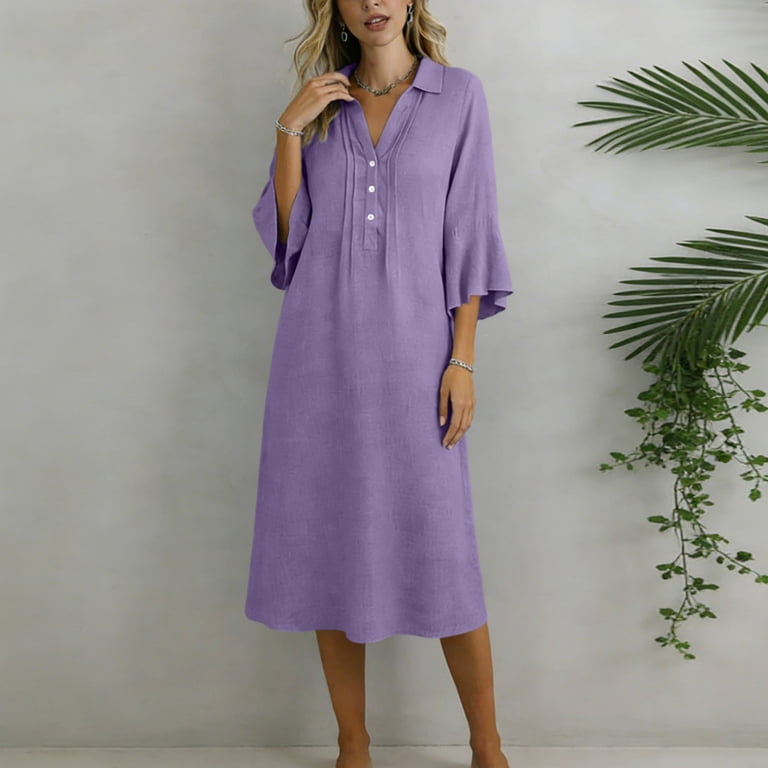 casual purple dress Clear Skies Pintuck Pleat Wide Ruffle Hem Mini Lilac 3% Spandex Actual product colors may vary from images shown due to different viewing devices and lighting. Discover 450 Summer Dresses and