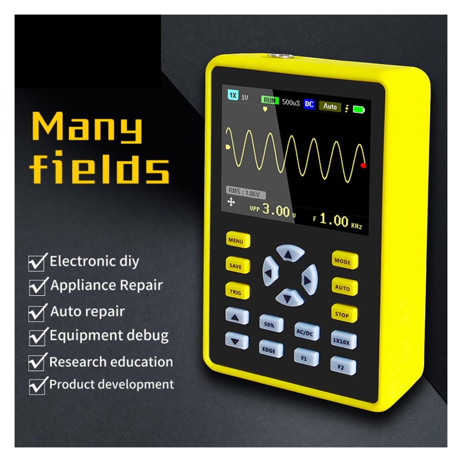5012H Handheld Mini Digital Oscilloscope 500MS/s Sampling Rate 100MHz Analog Bandwidth ,Professional Designed