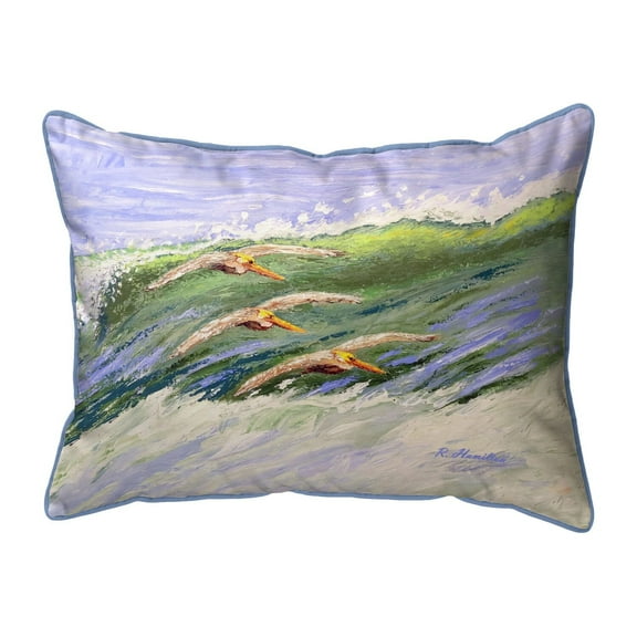 Betsy Drake SN1366 11 x 14 in. Pelicans Cruising Indoor & Outdoor Pillow - Small