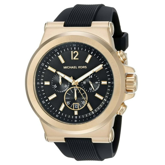 Michael Kors Men's Dylan Black Rubber Chronograph Watch MK8184